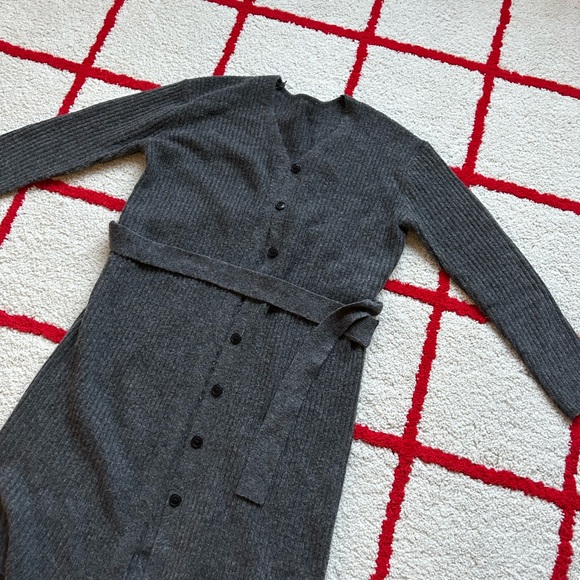 Grey Ribbed Cardigan - Picture 4 of 6